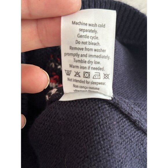 Gymboree Holiday Fair Isle Sweater Dress Bear Snowflake Girl 10 Winter Holiday - Picture 9 of 9